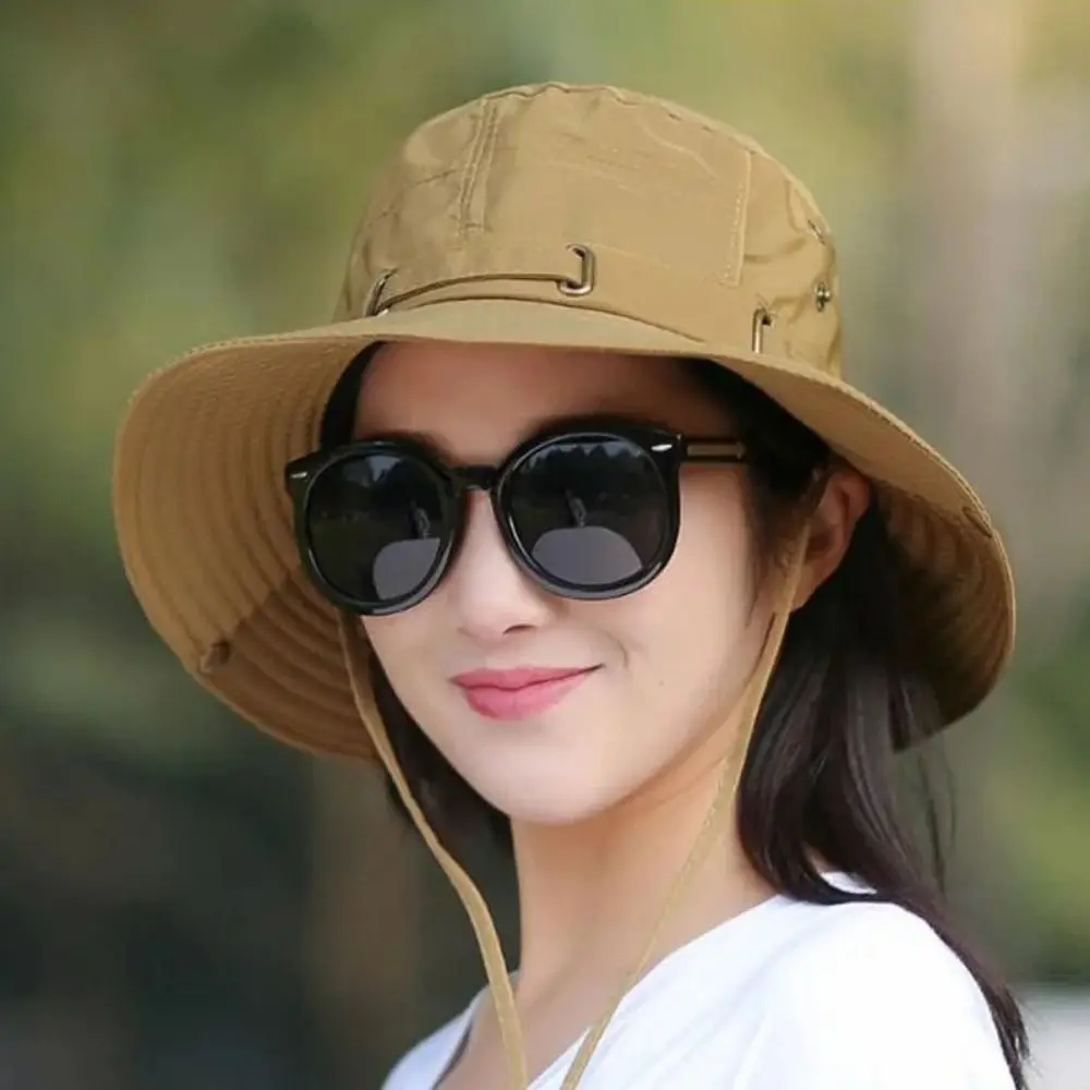 Wide Brim Large Brim Fisherman Hat UV Protection Double-sided Sunscreen Bucket Cap Waterproof Sunscreen Summer Panama Hat Travel image 5