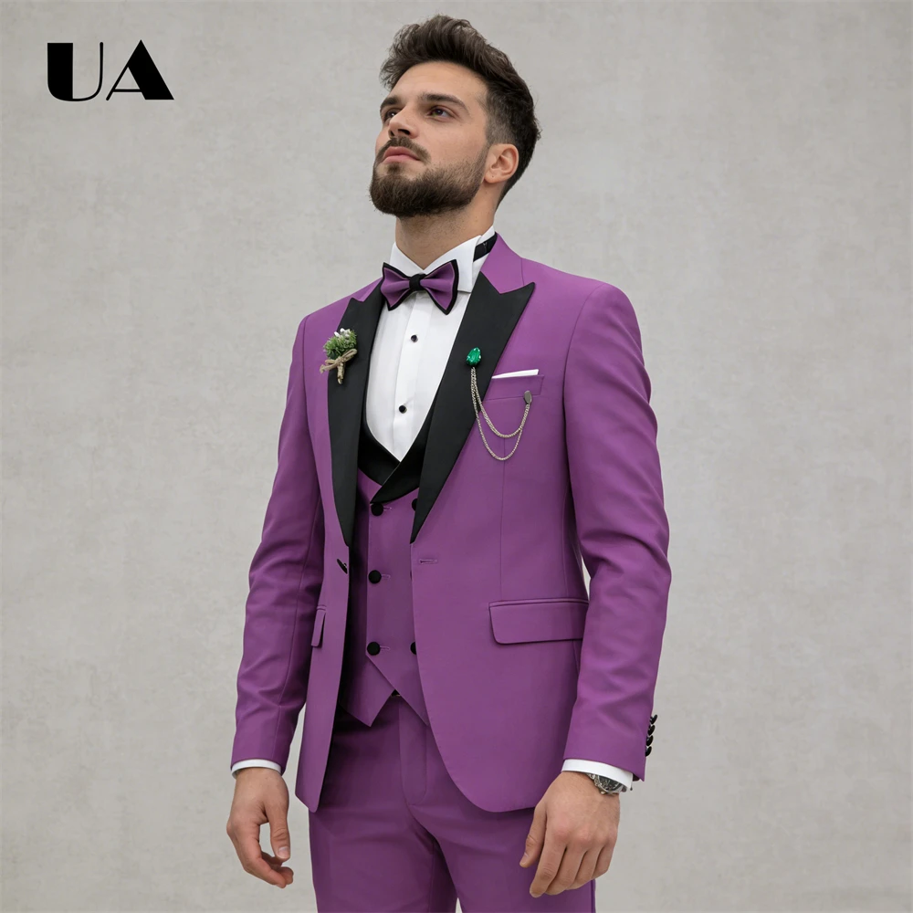 

ULBYANRY Elegant Formal Three Piece Suit, Business Meeting Suit, Evening Party Suit Attire Communion Suits Custom Tailoring