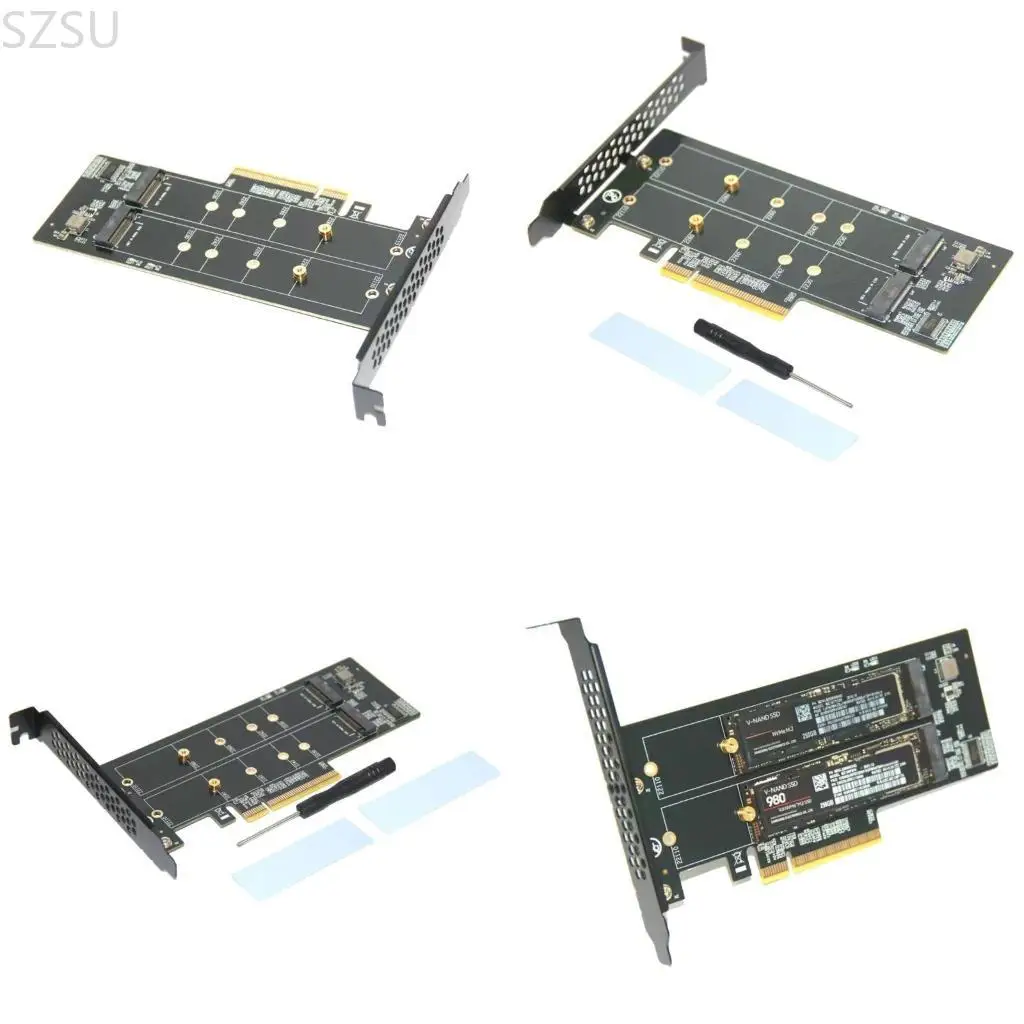 

SZSU Fast Speed PCIe to 2 Port Two M.2 NVME M Converters Card PCBs Technology