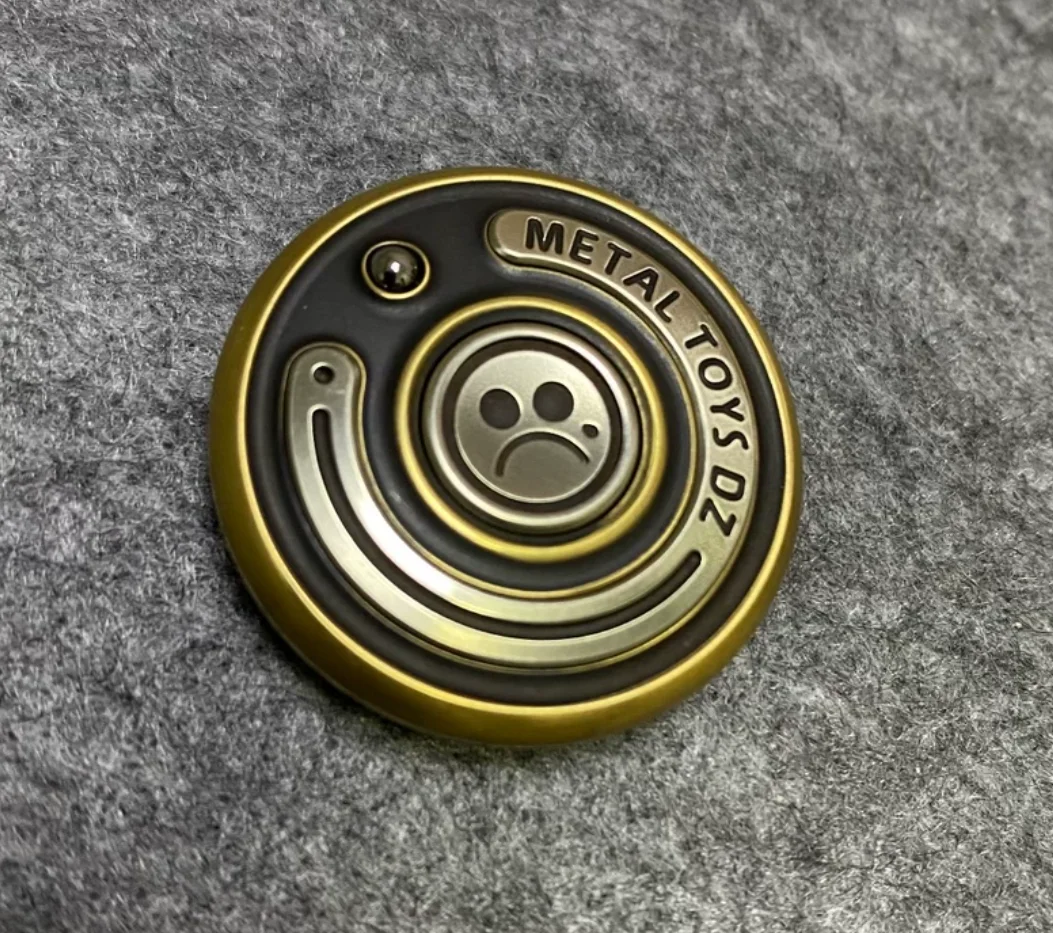 Used EDC Metal Toys Dz Top-C brass+white copper mechanical coin fidget slider decompression toy