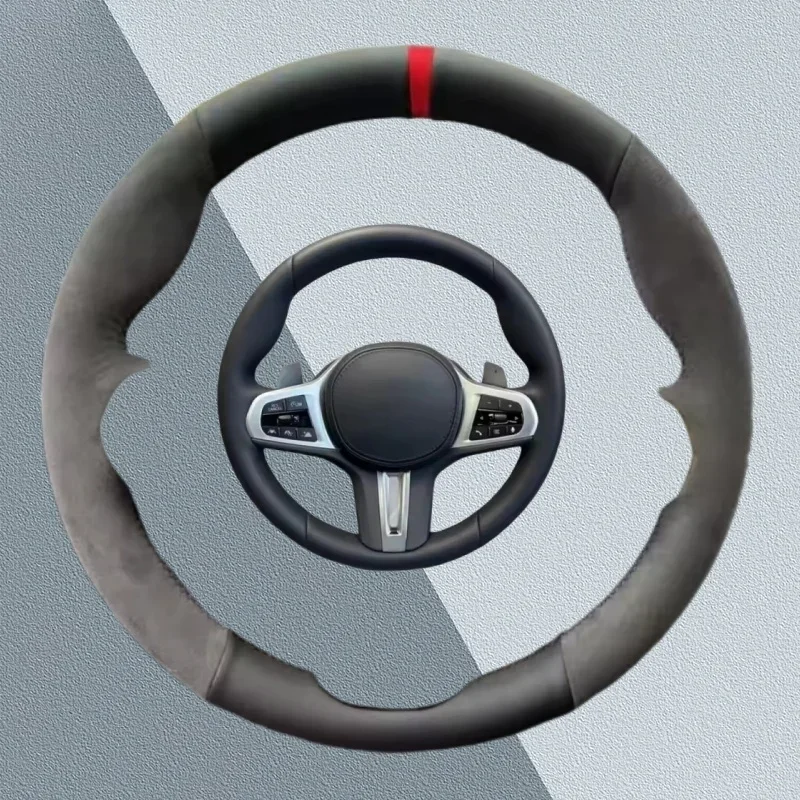 

Чехол на руль автомобиля на заказ для BMW M Sport G30 G31 G32 G20 G21 G14 G15, замшевая кожа, нескользящие аксессуары для салона автомобиля