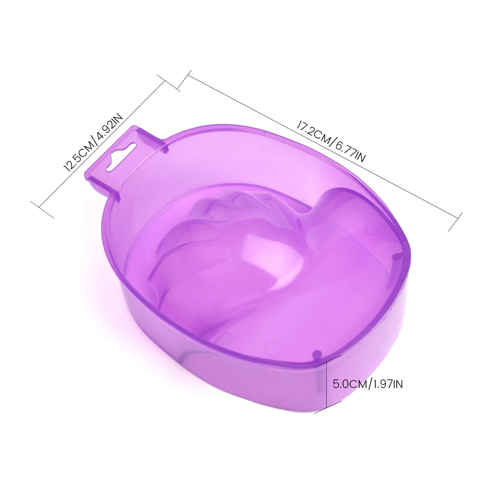 Kads tigela de imersão de unhas, acrílico translúcido, tigela de lavagem, ponta de imersão de unhas, removedor de tratamento de cuidados, arte de unha, spa, ferramenta de manicure
