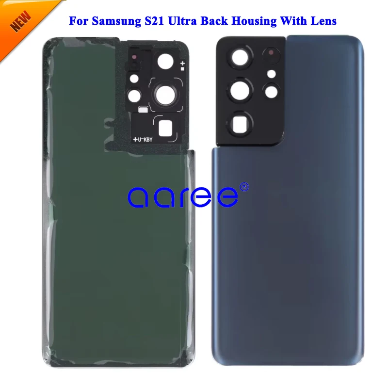 Grade AAA Back Cover with Camera Lens For Samsung S21 Ultra Back Housing Back Cover Door with Adhesive