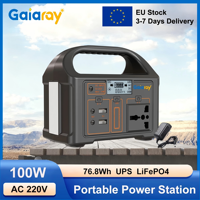 Gaiaray 100W Power Station Portable Solar Generator 76.8Wh 220V LiFePO4 Battery UPS Emergency Power Plant LED Light for Camping