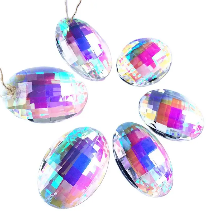 6pcs 63mm Rainbow Crystal Chandelier Pats Suncatcher For Home Decoration K9 Crystal High Quality Pendant For Fashion Ornament