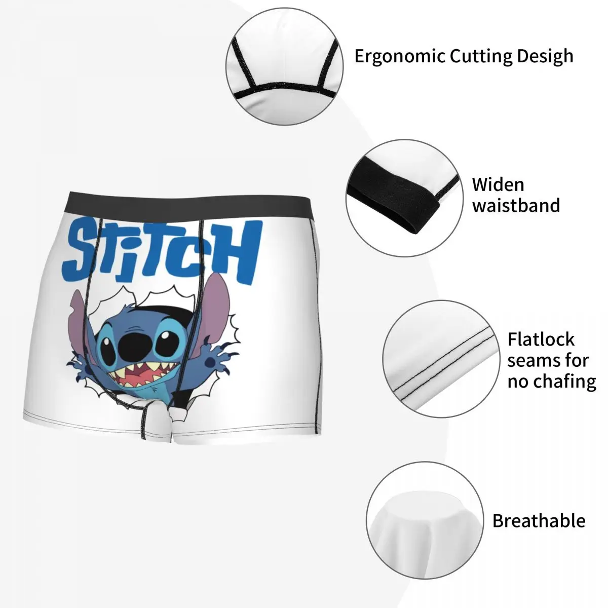 ذكر بارد غرزة التلفزيون الكرتون الرسوم المتحركة الملابس الداخلية الملاكم ملخصات الرجال تمتد السراويل السروال