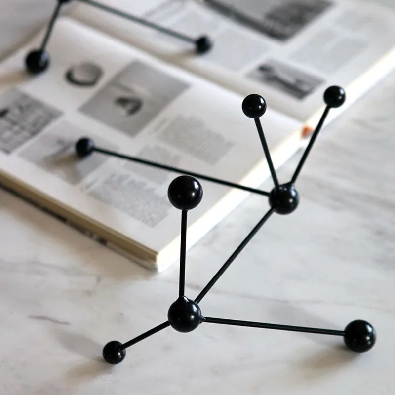 Creative Black Metal Wire Dot Molecular Ornaments Nordic Living Room Geometric Home Hotel Study Bookcase Furnishings Crafts