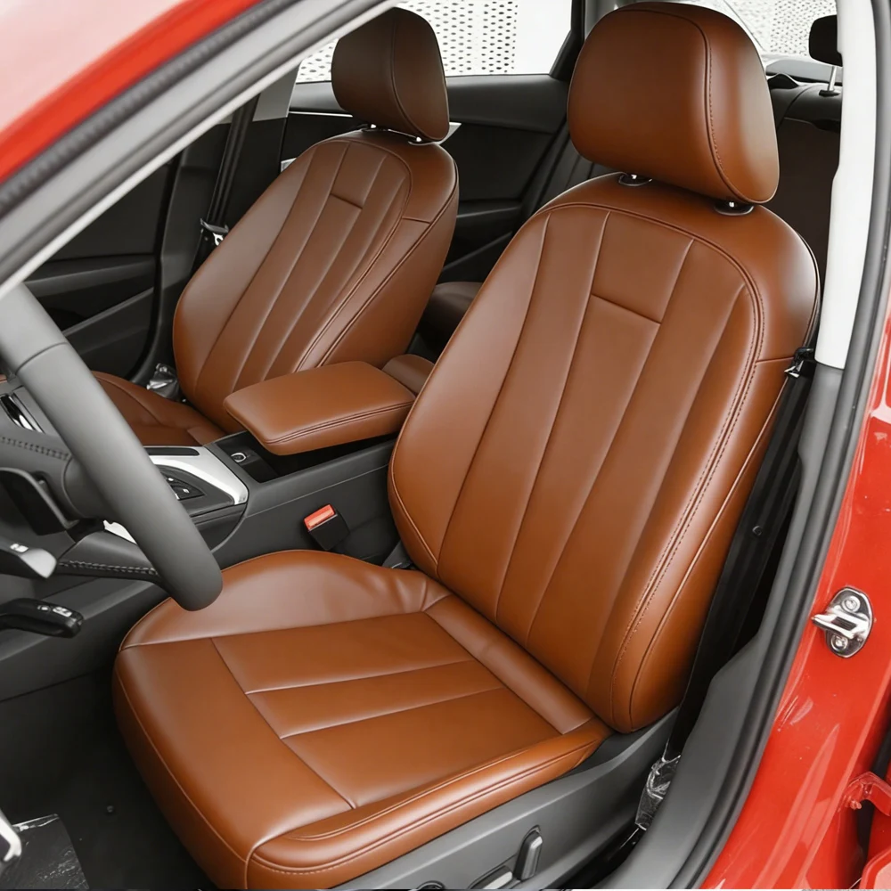 

Специальные чехлы для сидений Audi A4 B9 2017-2019 из искусственной кожи, защитные накладки, полностью закрывающие, индивидуальные чехлы для сидений.