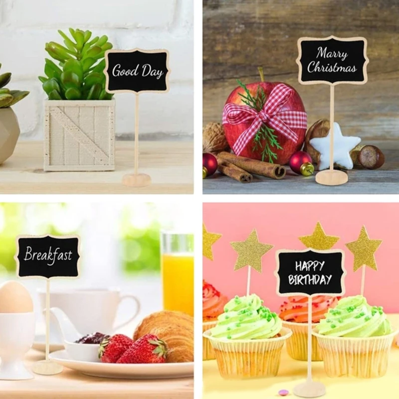 20 Pcs Chalkboard Signs Mini Blackboards with Easel Stand for Event Decorations Dropship