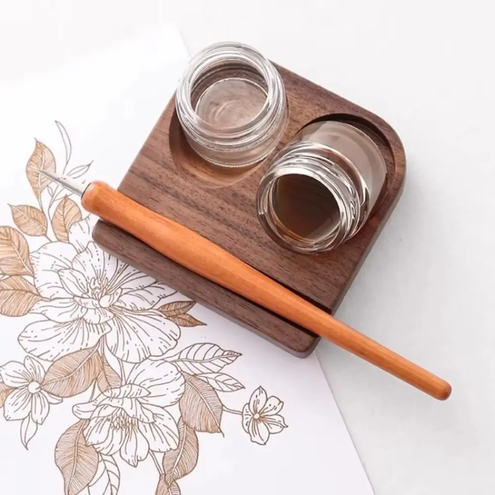 

Набор для рисования: прочная деревянная ручка-кисть для письма, комиксов, рисования, акварели, с держателем для чернил