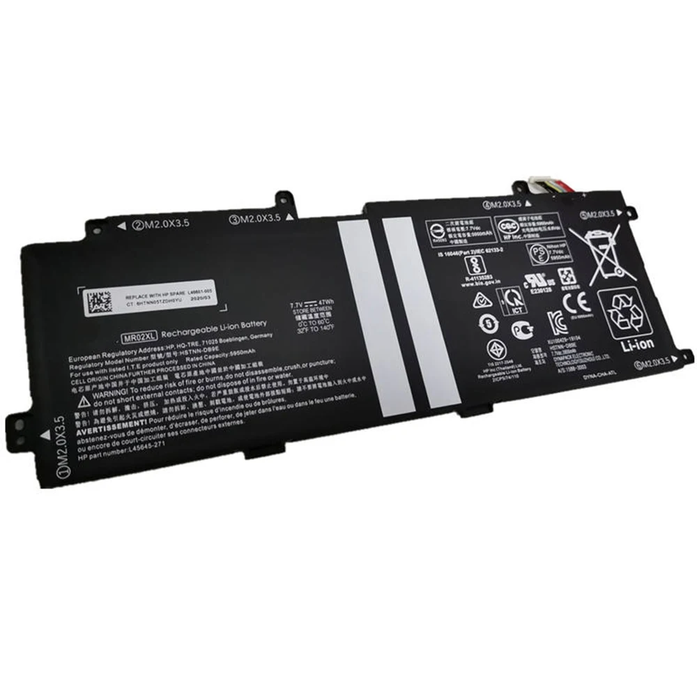Imagem -03 - Nova Bateria Original Genuína Mr02xl 7.7v 47wh para hp Elite x2 g4 Tablet 12.3 5950mah L4564527 L46601005