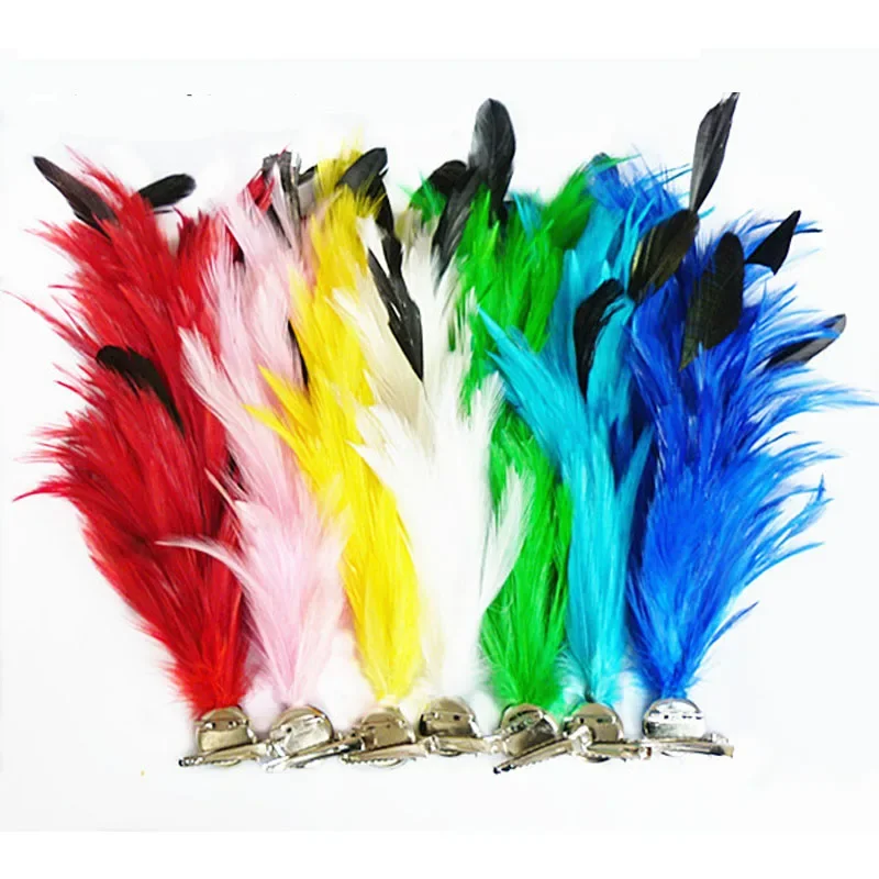10Pcs Women Girls Bridal Feather Headdress Brooch Hairpin for Wedding Birthday Party Cosplay Christmas Carnival Hair Decor Gift