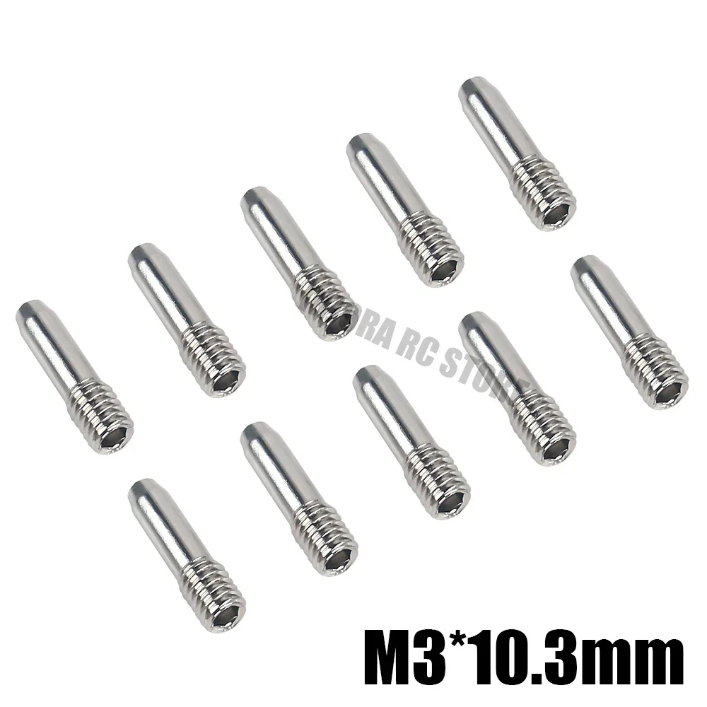 10Pcs/Set Silver Stainless Steel Headless M3 M4 Hexagon Screw Pins for 1/10 RC Crawler Car Driveshaft