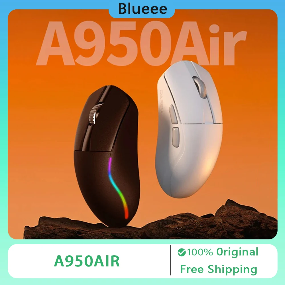 Dareu A950 AIR ماوس لاسلكي ثنائي الوضع سلكي 8 كيلو هرتز PAW3395 750U 35G ماوس ألعاب خفيف الوزن ملحقات الكمبيوتر المكتبي