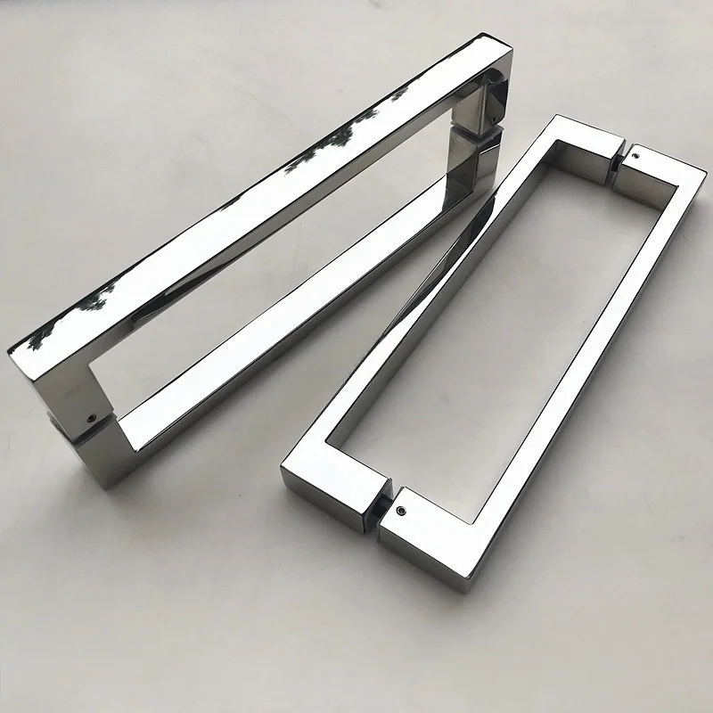 

Квадратная стеклянная дверная ручка из нержавеющей стали 304, ручка для офиса, магазина, кухни, ванной комнаты, душевой комнаты (искусственная)