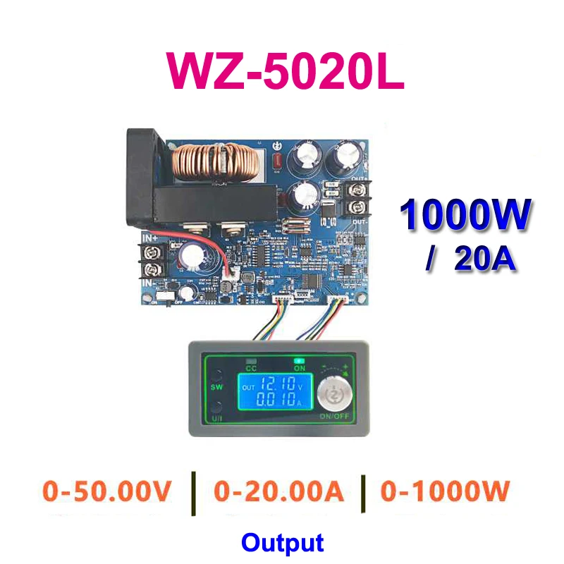 

50V 20A 1000W DC/DC Buck Converter CC CV Step-Down Power Supply Module LCD Adjustable Voltage Regulated