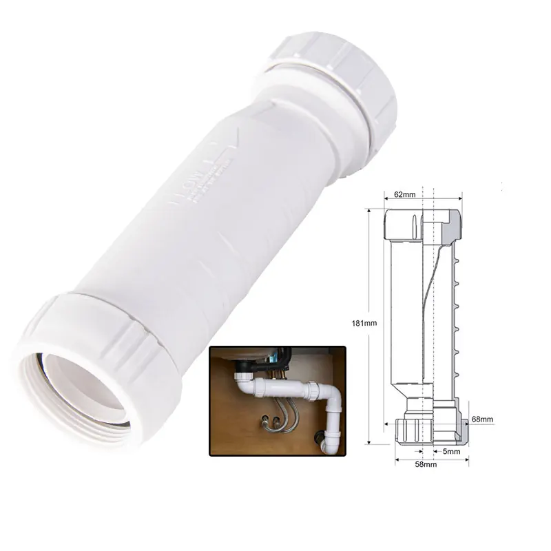 

Marine Boat Yacht RV Caravan PVC Waste Check Valve One-way Check Valve for Sewerage Pipe of Pipeline Drainage Pipe