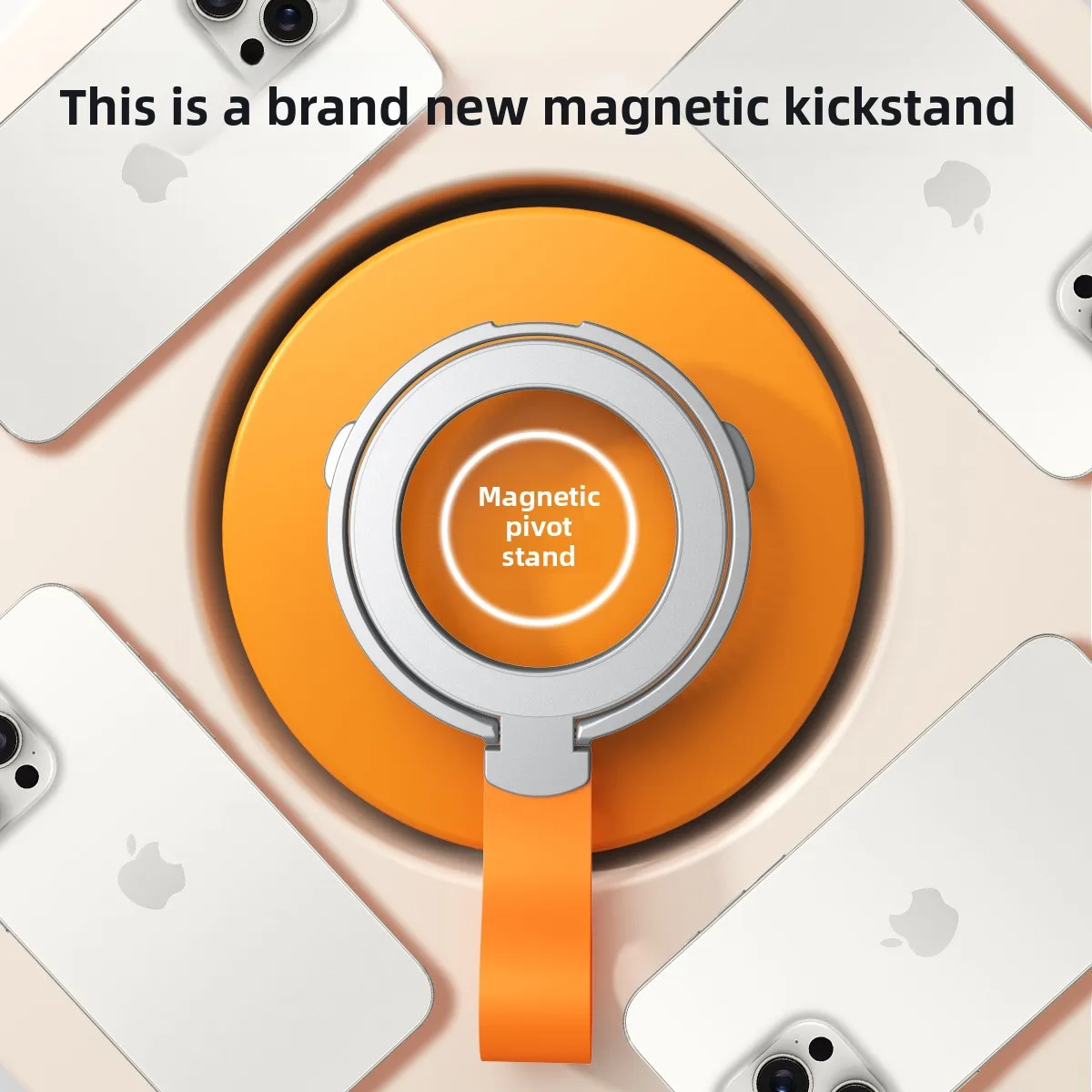 

MagSafe Magnetic Ring Phone Stand | Silicone Finger Lanyard, Ultra-Thin Portable | 360° Rotation, Lazy Desktop Universal Holder