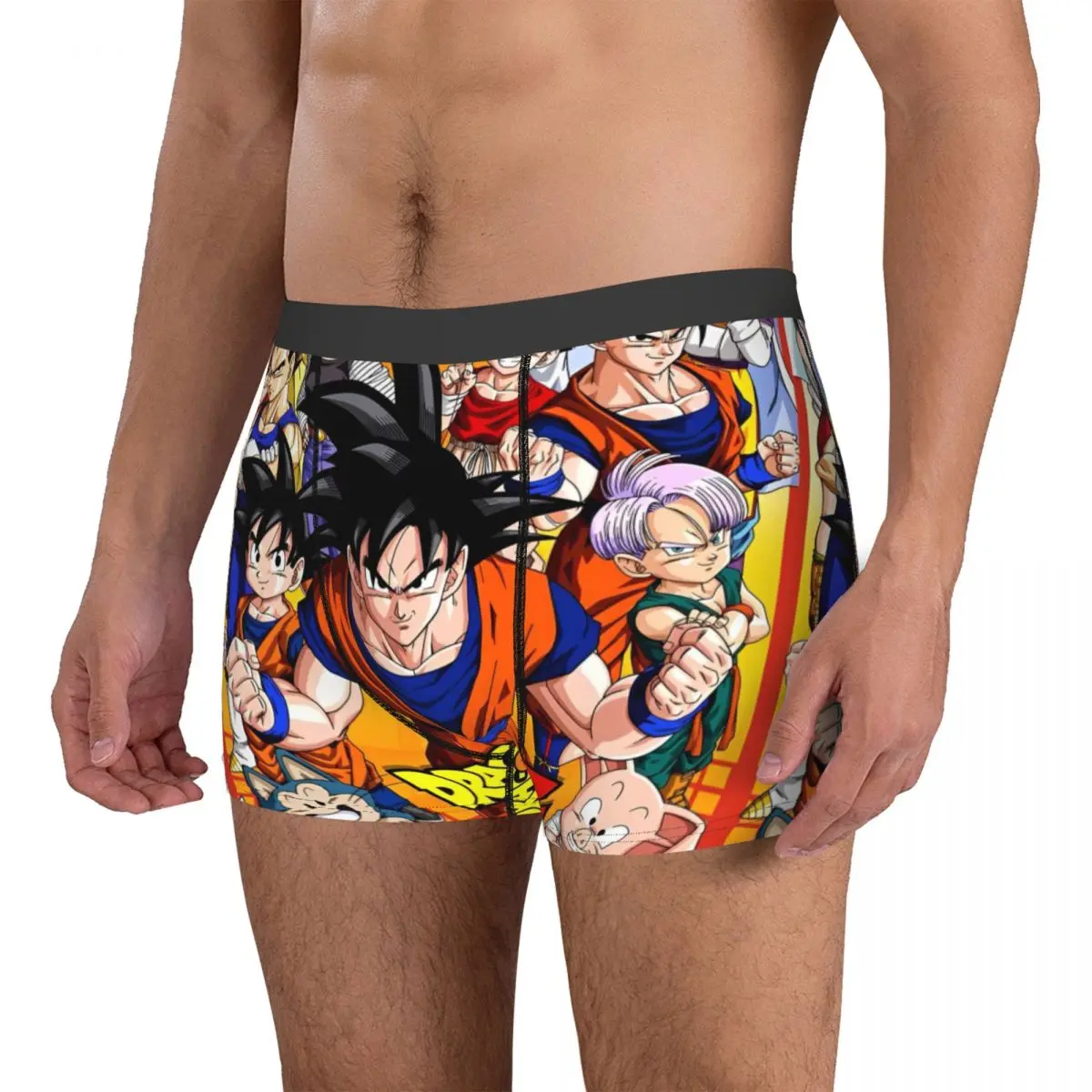 Dragon Ball Z Roupa Interior Masculina Anime Son Goku Boxer Shorts Calcinha Humor Cuecas Macias para Homme S-XXL