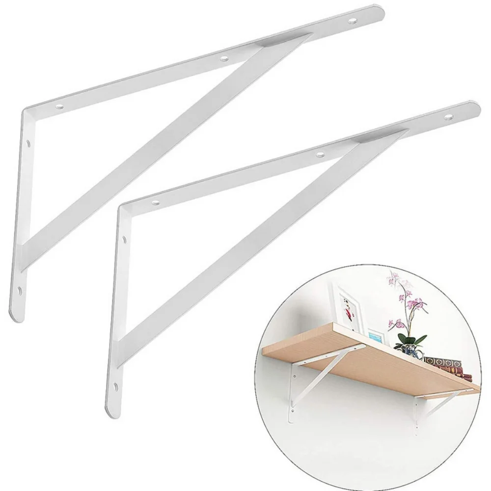 Wall Mounted Bracket 90 Degree Thickened Triangular Bracket 2Pcs L Shape Shelf for Decorative Wall Mount Joint Angle with Screws