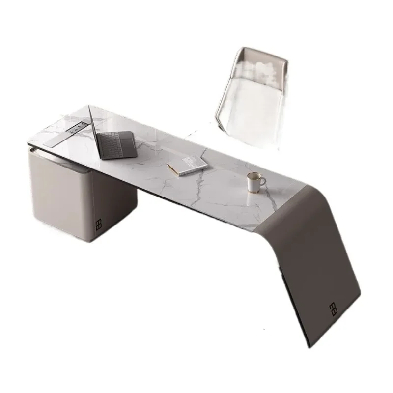 Italian minimalist desk simple light luxury home study computer consultation writing desk office desk chair