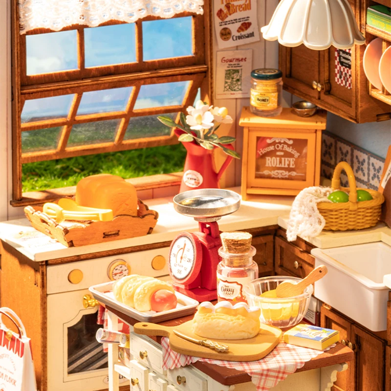 Rolife Baking Kitchen DIY Miniature Dollhouse Kit 4