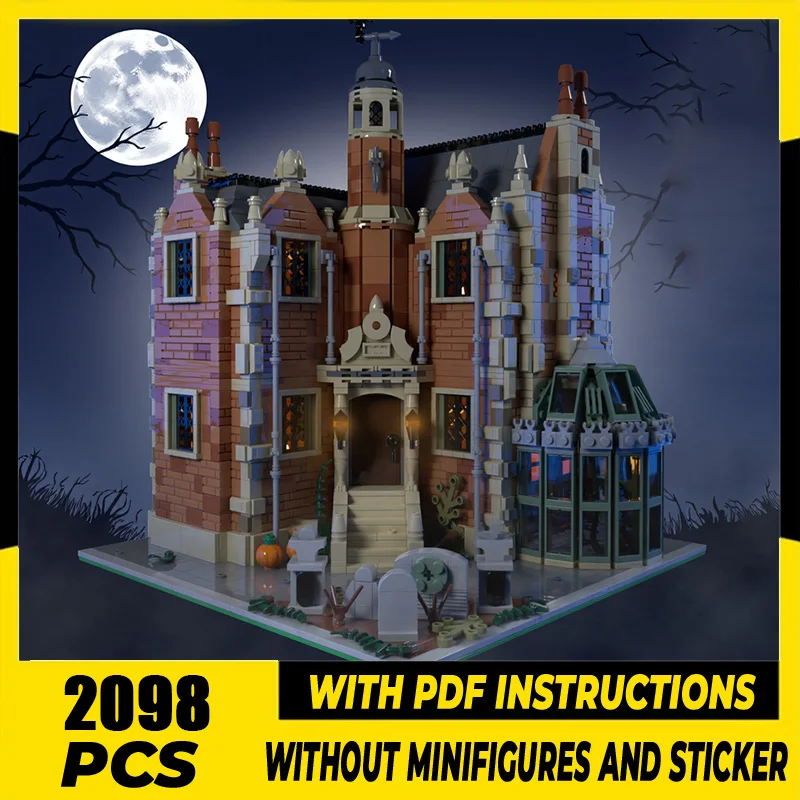 

Moc Building Blocks Modular Haunted Mansion Model Technology Bricks City Street View Model DIY Assembly Toys Construstion Gifts