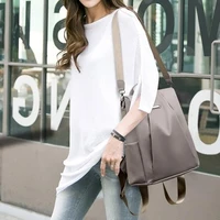 Women's Backpack Casual Multifunction Nylon Solid Color School Bag For Girls Fashion Detachable Strap Travel Shoulder Bag New 3