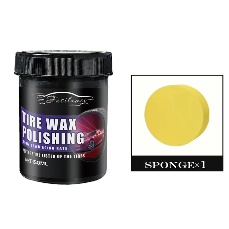 شمع استعادة السطوع باللون الأسود للإطارات - جل تفاصيل السيارة الداخلي اللامع العميق للحواف البلاستيكية والمصدات ولوحة القيادة والمقاعد - سهل-