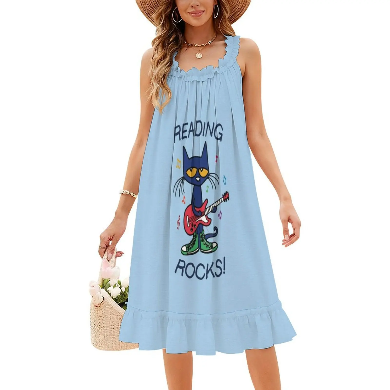 قراءة الصخور! فستان بوهو شيك أنيق أنيق لحفلات الزفاف على الشاطئ وحفلات الزفاف بيت كات بيت القط رائع للقراءة فساتين نسائية