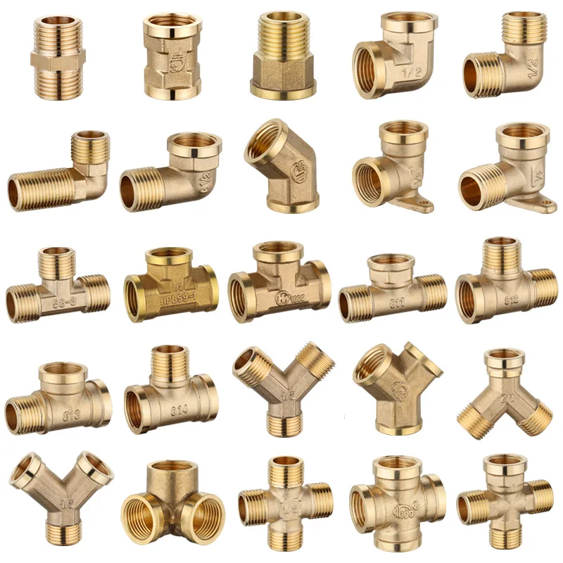 Złącze mosiężne BSP 1/8"1/4"3/8"1/2"3/4"1"1-1/4"1-1/2"2" Gwint męski żeński równa się 2/3/4-drożnemu trójnikowi typu prostego kolanka