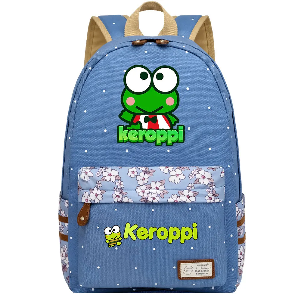 Kerokero Keroppi Backpack for Girls Student Teenager Rucksack Women Casual School Bags Travel Mochila