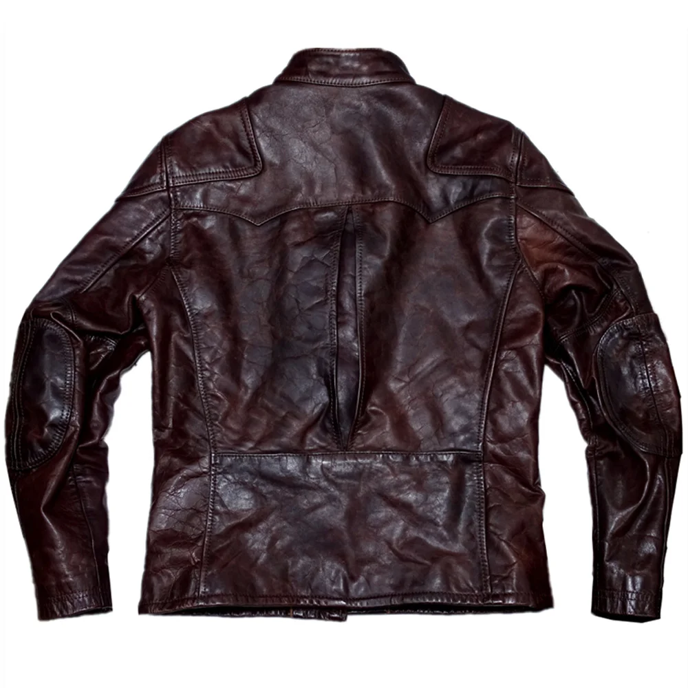 Real European Imported Mens Leather Jacket and Coats Motorcycle Genuine Leather Thick Horsehide Jackets Male Winter Clothing Man