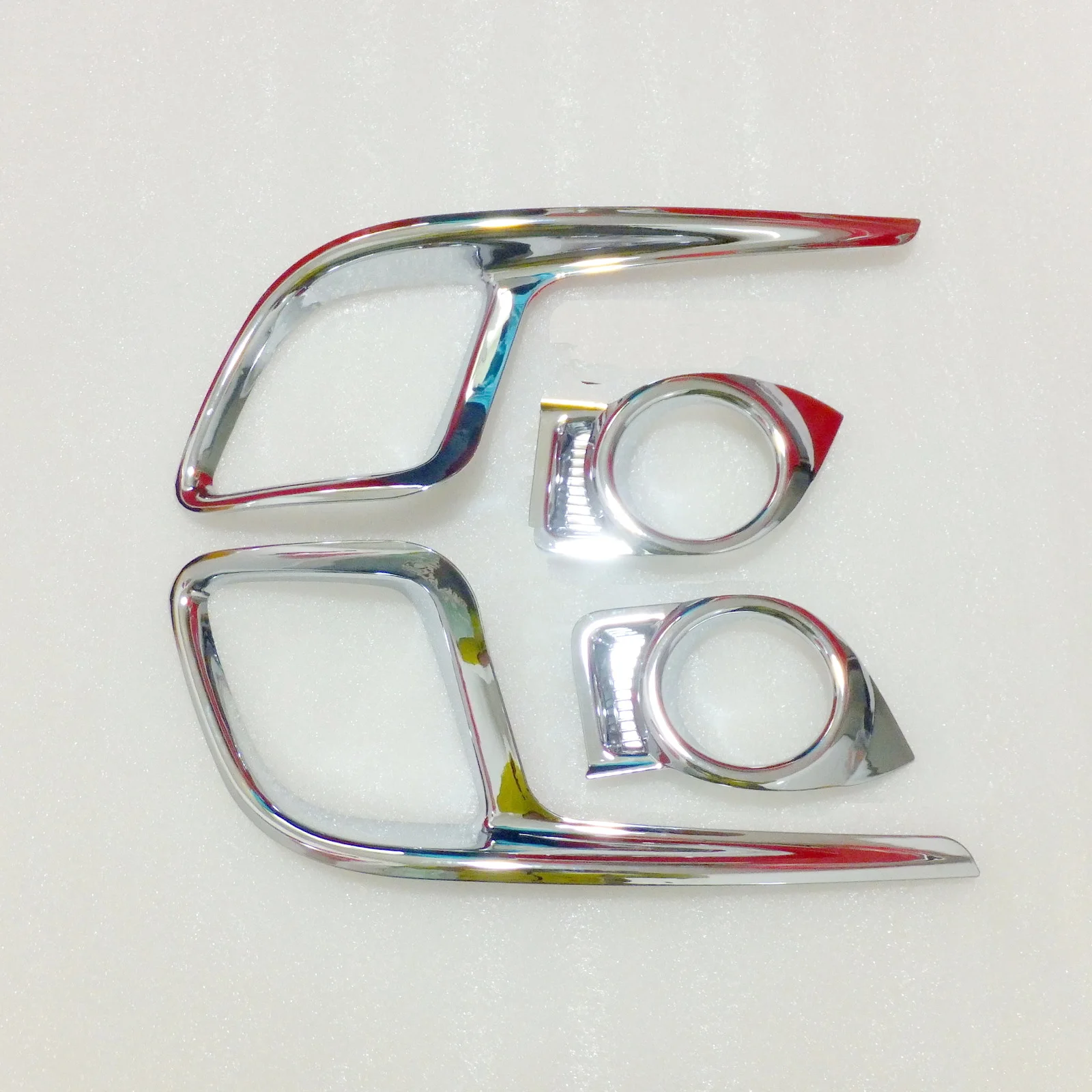 

July King Car Front + Rear Fog Lamp Cover ABS Plating Fog Frame Compatible For TOYOTA HIGHLANDER 2014-2018