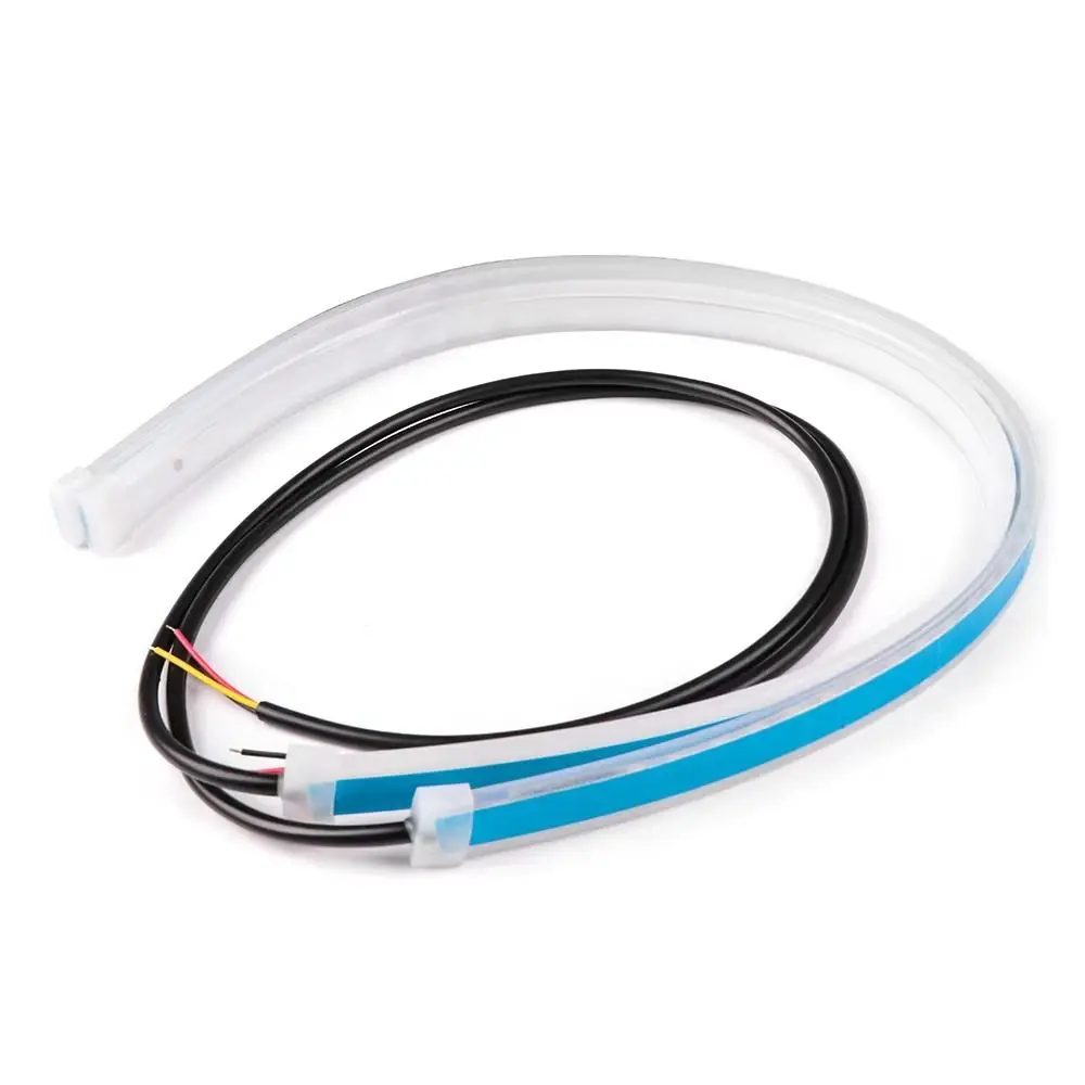 1/2Pcs New 30cm DRL LED Strip RGB 12V Auto Headlights Universal Yellow Brake Flow Lights