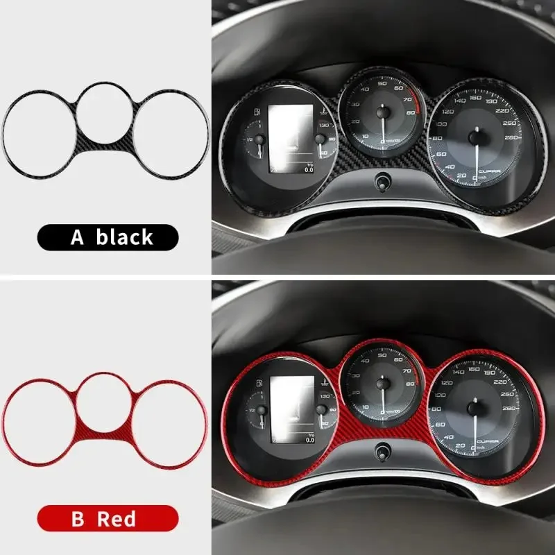 Real Soft Carbon Fiber Sticker For Seat Leon 2005 2006 2007 2008 2009 2010 2011 2012 Car Dashboard Speedometer Panel Accessories