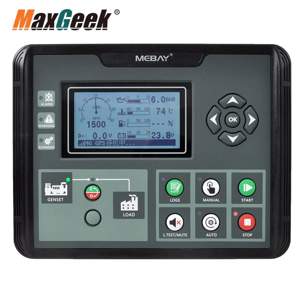 Maxgeek MEBAY DC50D-4G Cloud Genset Controller Generator Controller for 4G Cloud Control GPS Positioning