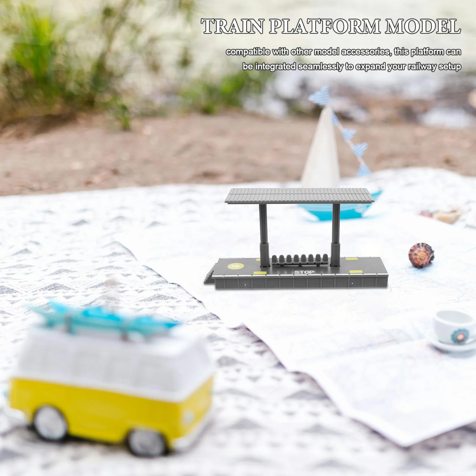 

4Pcs DIY Station Platform Set Intricate Realistic Design Versatile Layout Creation for Miniature Railway Scene Decorative