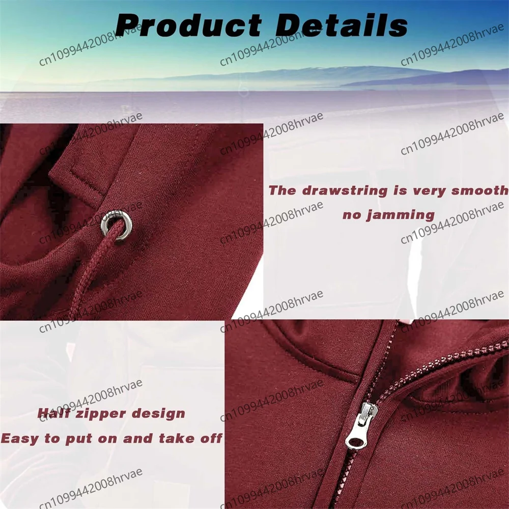 Suzuki men's hoodie, printed training jacket, half-zip hip-hop top, pullover sweatshirt, spring/autumn style, 2026.