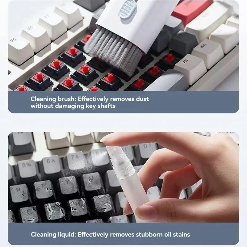 

Stylish-Portable Cleaning Kit 7-In-1 For Keyboards, Earbuds& Electronics-Multi-Functional Design