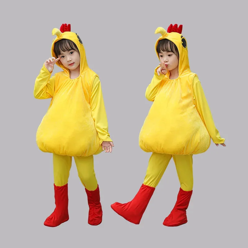 

Halloween kids girl boy yellow duck chick costumes stage cute animal clothing fancy dress