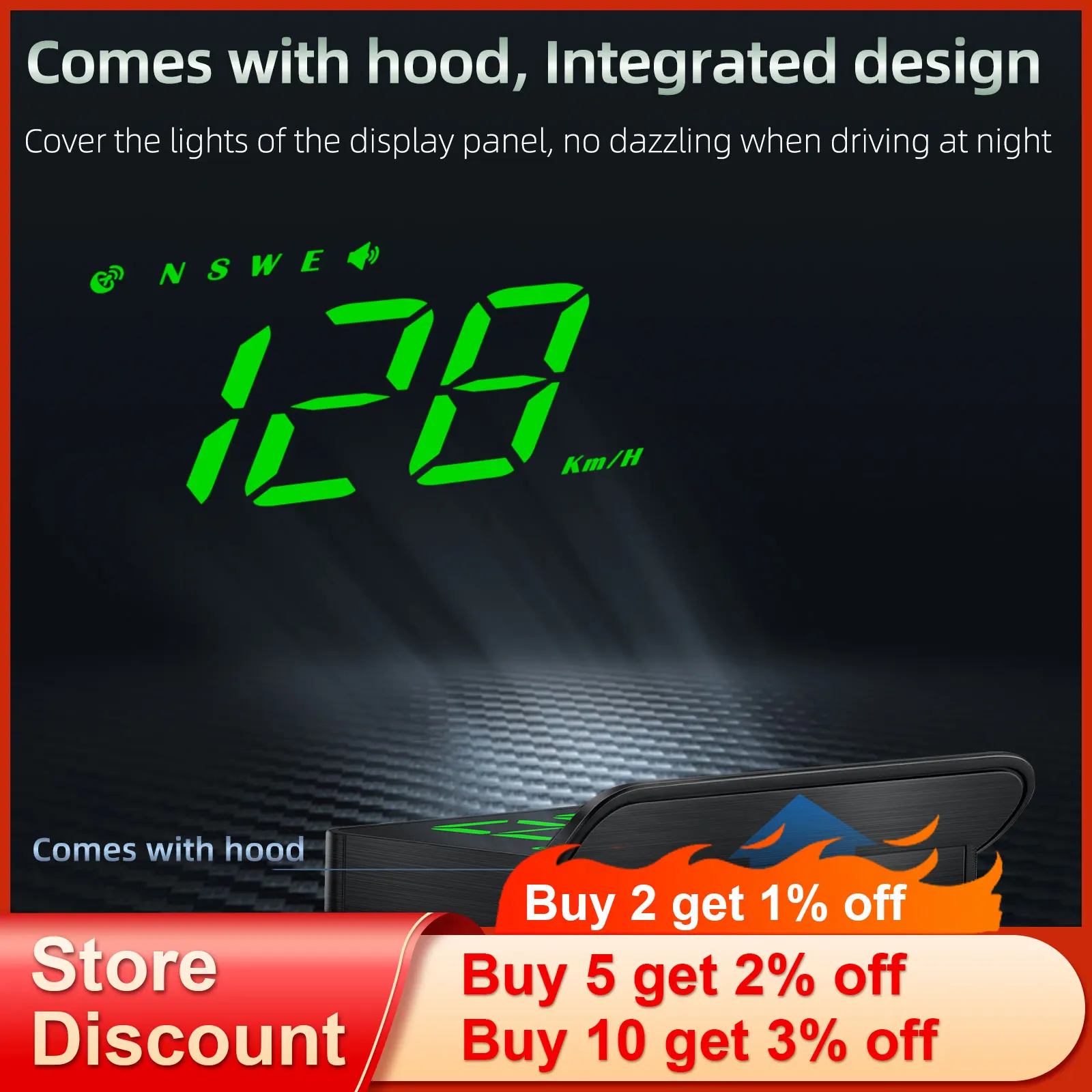 M1 GPS HUD Speedometer Speed Alarm Projector Car Electronic Accessories On-board Computer Windshield Projector Head Up Display