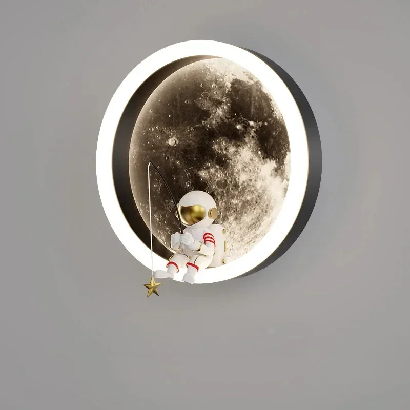 

Modern LED Wall Lamp Moon Cartoon Astronaut Wall Lights Sconces Children's Room Living Room Bedroom Bedside Home Decor Lighting