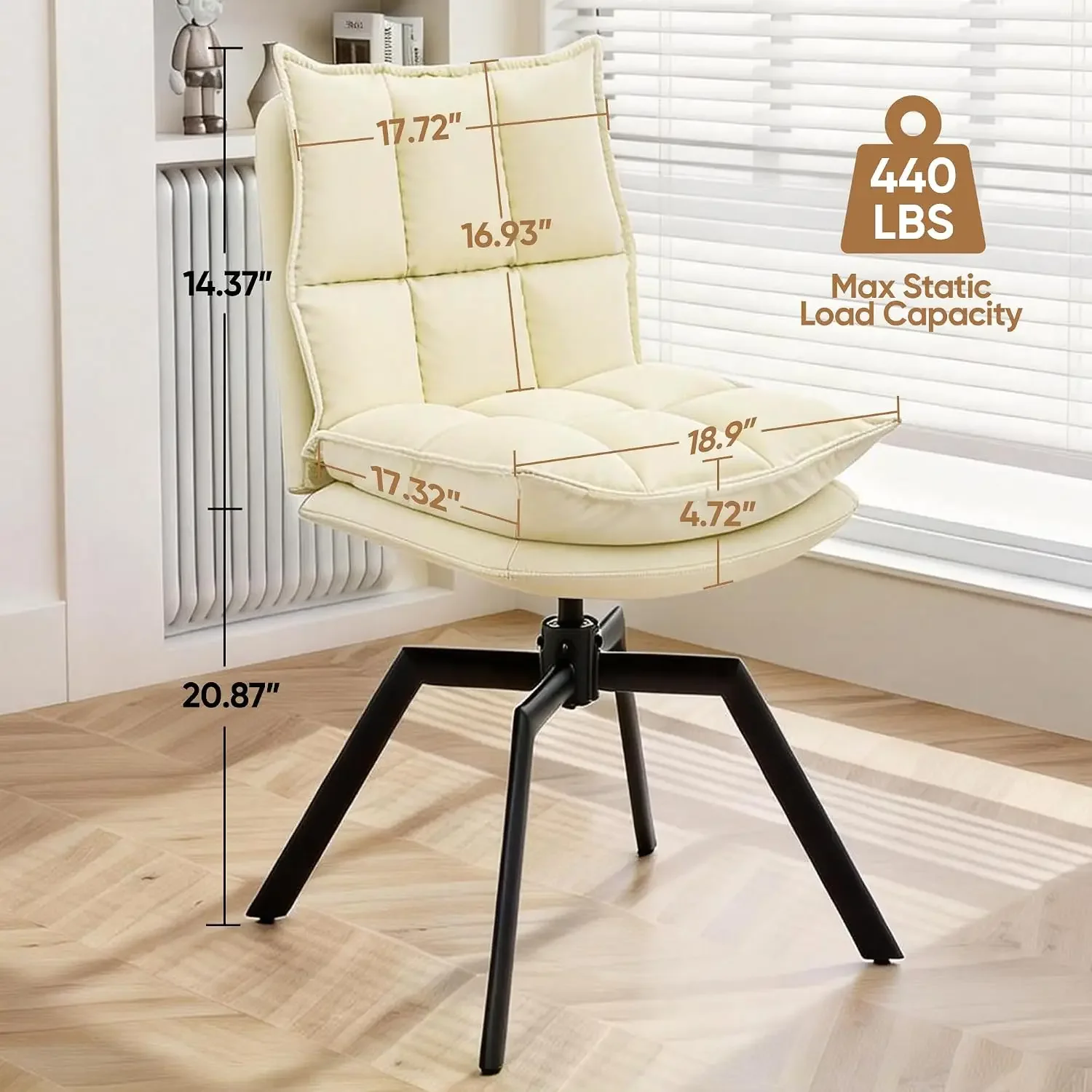 Swivel Dining Chairs Set 2,Mid-Century Modern PU Upholstered with 360°AUTO Swivel Metal Legs,Suitable for Dining Rooms, Living R