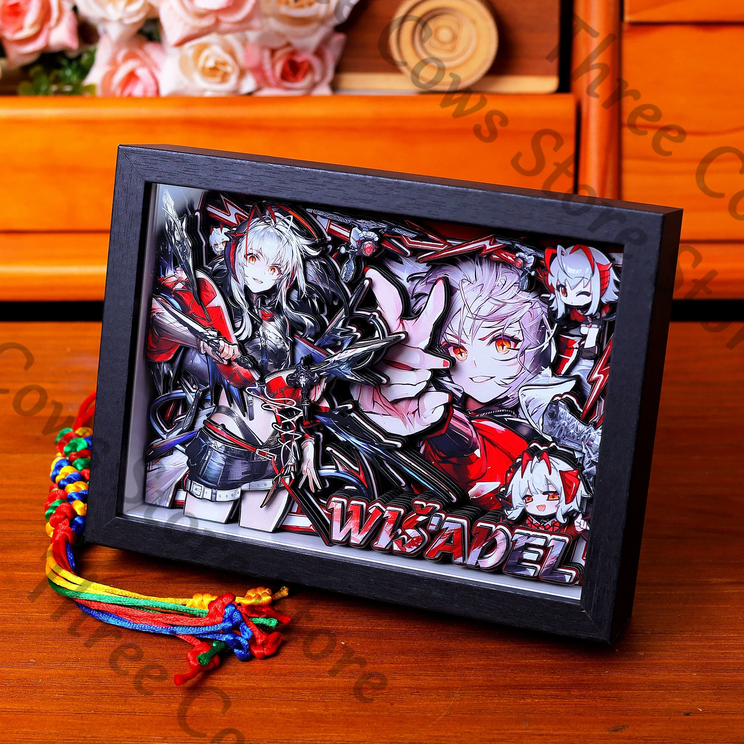 

Anime Arknights Wisadel Logos Cosplay Cartoon 3D Stereoscopic Painting Handmade Decorative Picture Stereograph Accessories Gift