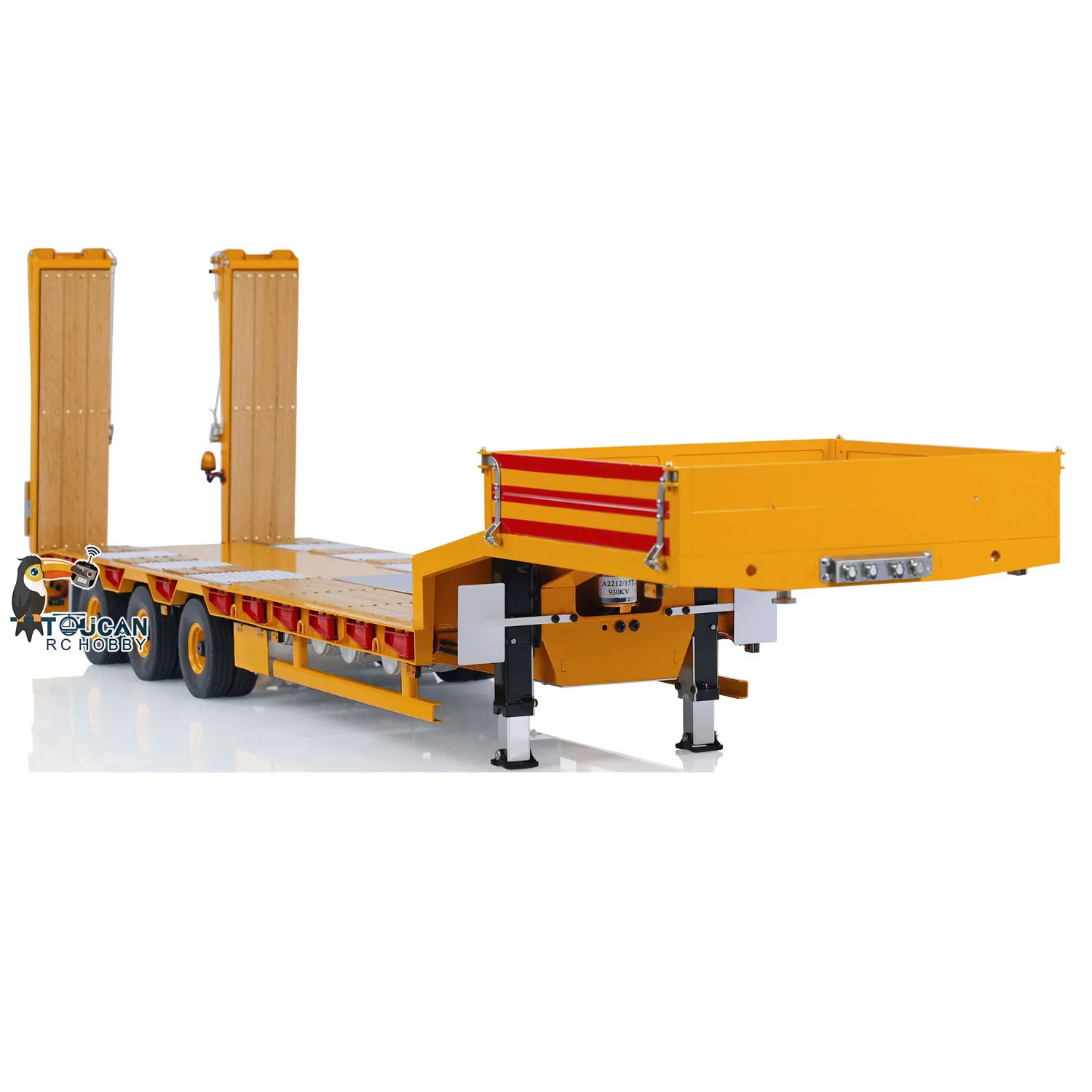 Aangepaste LESU RC 1/14 Metalen RC Trailer Hydraulisch Systeem Elektronische Lifting met Lichtsysteem Pomp Klep Geschilderd Speelgoed THZH1669