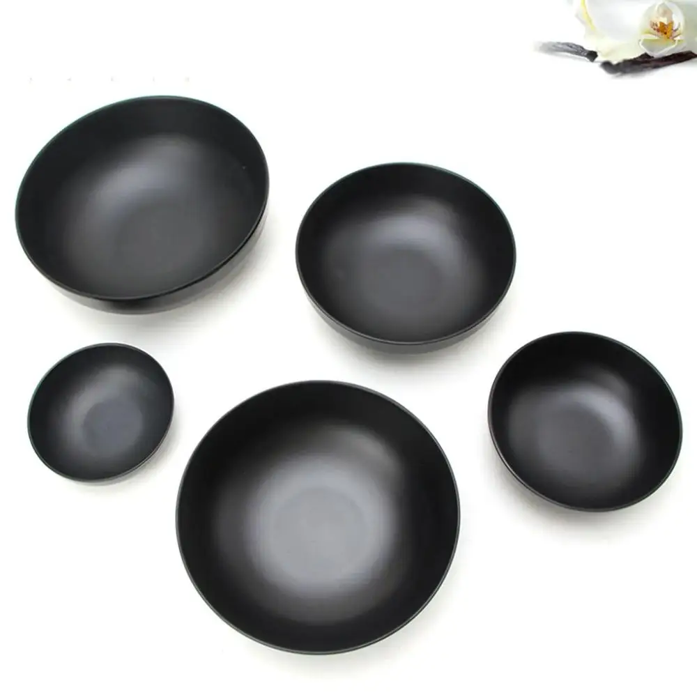 Melamine Bowl Tableware Japanese Style Ramen Bowl Imitation Porcelain Noodle Container Porridge Rice Soup Black Bowl For Home