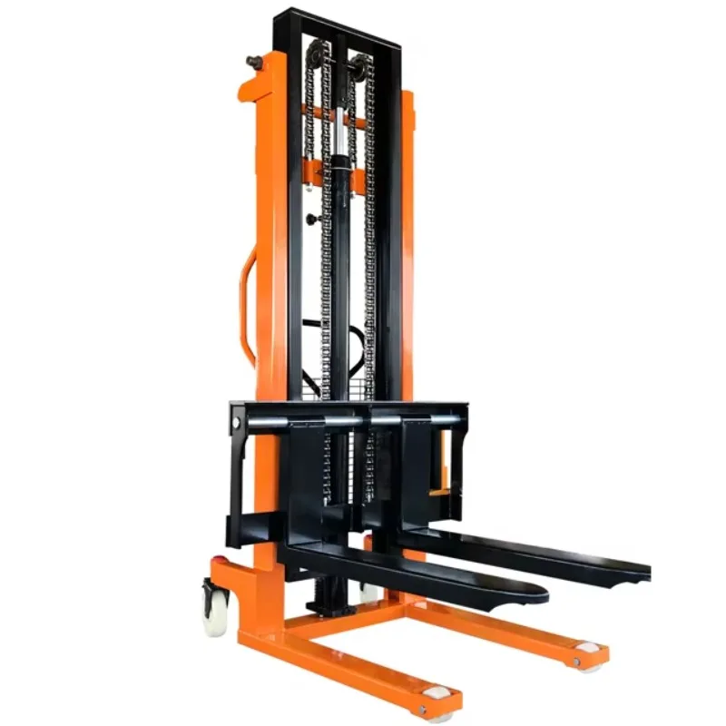 1 Ton 1.6M Forklift Hydraulic Manual Stacker Forklifts Hand Pallet Truck Stacker