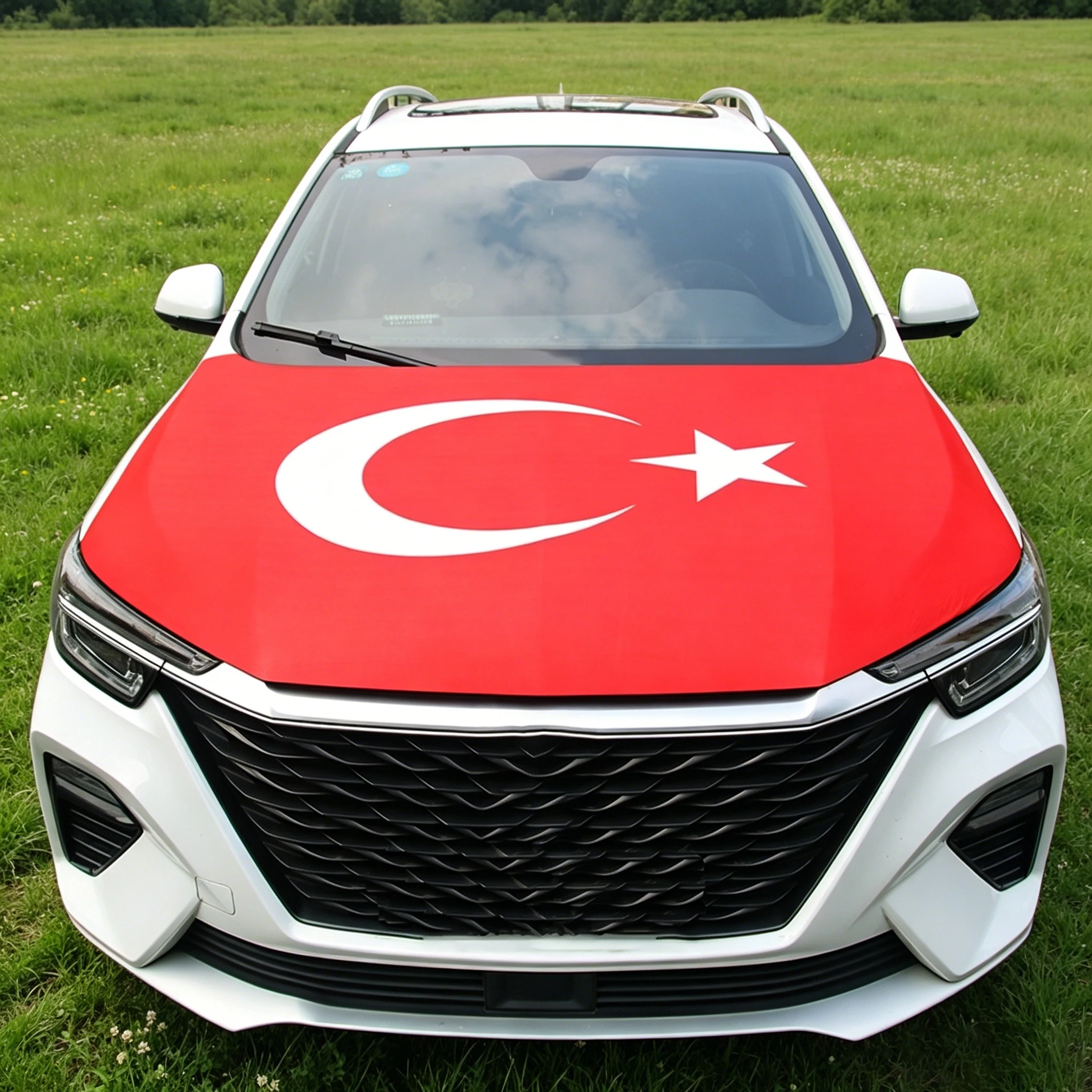 3.8x5.3ft National Turkey Flag Car Engine Hood Cover Bosnia and Herzegovina 1992-1998 Flag For Vehicle Decoration