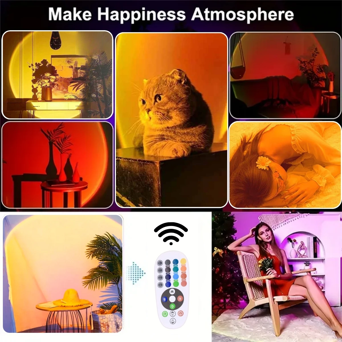 إضاءة USB لغروب الشمس، إضاءة ليلية محيطة لديكور المنزل، وإضاءة مريحة في غرفة النوم وغرفة المعيشة #4